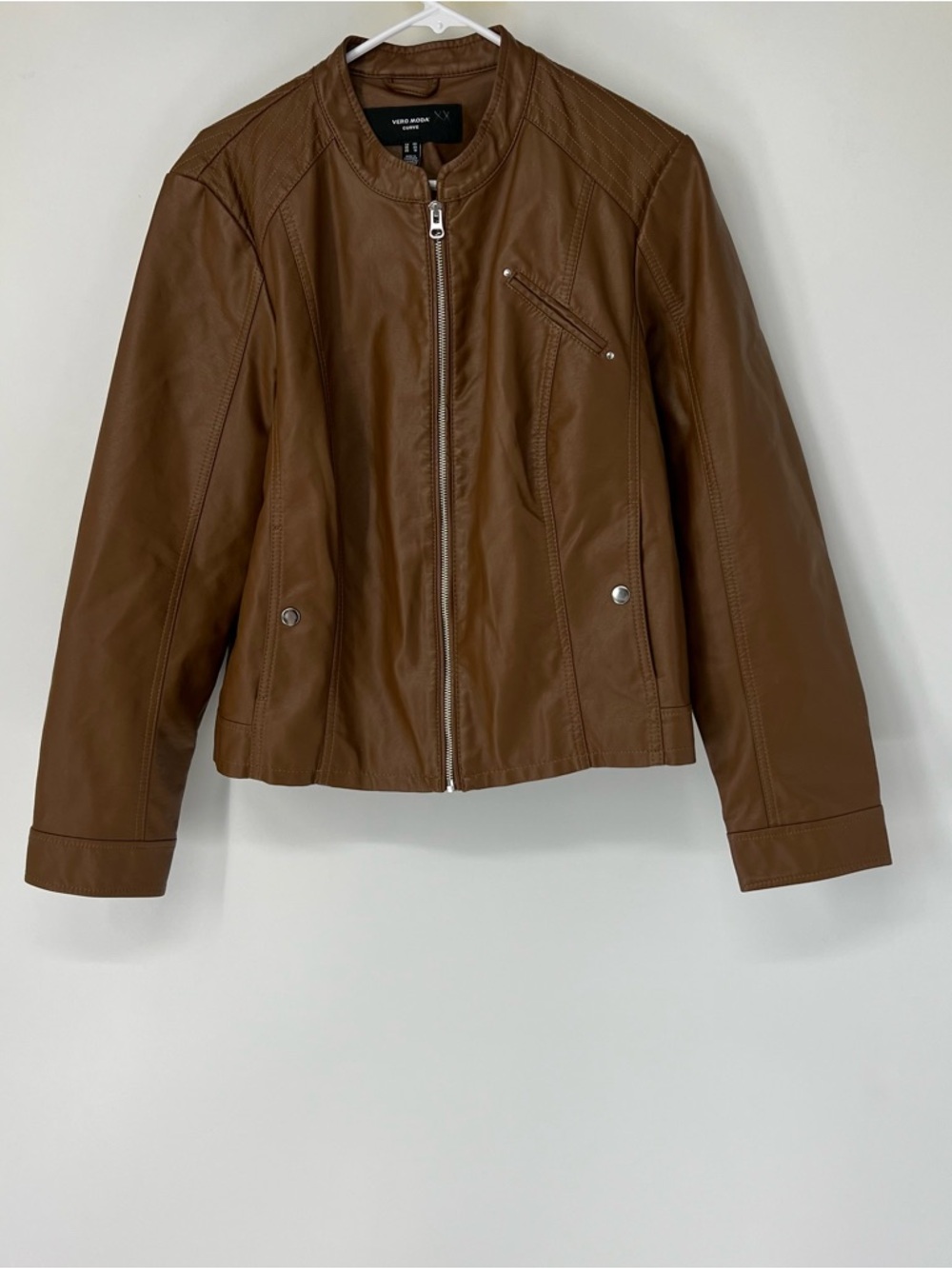 Vero moda curve womes faux leather jacket 16